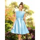 Charming High Neck Bowknot Sleeveless Short Satin Bridesmaid Dresses