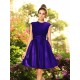Charming High Neck Bowknot Sleeveless Short Satin Bridesmaid Dresses