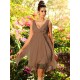 V-Neck Elegant Ruffles Sleeveless Short Chiffon Bridesmaid Dresses