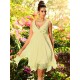 V-Neck Elegant Ruffles Sleeveless Short Chiffon Bridesmaid Dresses