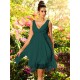 V-Neck Elegant Ruffles Sleeveless Short Chiffon Bridesmaid Dresses