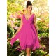 V-Neck Elegant Ruffles Sleeveless Short Chiffon Bridesmaid Dresses