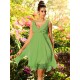 V-Neck Elegant Ruffles Sleeveless Short Chiffon Bridesmaid Dresses