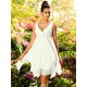 V-Neck Elegant Ruffles Sleeveless Short Chiffon Bridesmaid Dresses