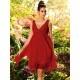 V-Neck Elegant Ruffles Sleeveless Short Chiffon Bridesmaid Dresses