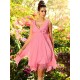 V-Neck Elegant Ruffles Sleeveless Short Chiffon Bridesmaid Dresses