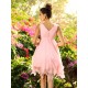 V-Neck Elegant Ruffles Sleeveless Short Chiffon Bridesmaid Dresses