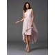 Chic Sash/Ribbon/Belt Sleeveless High Low Chiffon Bridesmaid Dresses