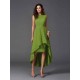 Chic Sash/Ribbon/Belt Sleeveless High Low Chiffon Bridesmaid Dresses