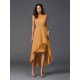 Chic Sash/Ribbon/Belt Sleeveless High Low Chiffon Bridesmaid Dresses