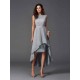 Chic Sash/Ribbon/Belt Sleeveless High Low Chiffon Bridesmaid Dresses