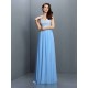 V-Neck Elegant Lace Sleeveless Long Chiffon Bridesmaid Dresses