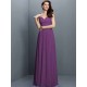 V-Neck Elegant Lace Sleeveless Long Chiffon Bridesmaid Dresses