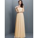 V-Neck Elegant Lace Sleeveless Long Chiffon Bridesmaid Dresses