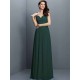 V-Neck Elegant Lace Sleeveless Long Chiffon Bridesmaid Dresses
