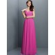 V-Neck Elegant Lace Sleeveless Long Chiffon Bridesmaid Dresses