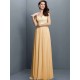 V-Neck Elegant Lace Sleeveless Long Chiffon Bridesmaid Dresses