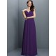 V-Neck Elegant Lace Sleeveless Long Chiffon Bridesmaid Dresses