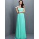 V-Neck Elegant Lace Sleeveless Long Chiffon Bridesmaid Dresses