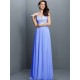 V-Neck Elegant Lace Sleeveless Long Chiffon Bridesmaid Dresses