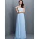 V-Neck Elegant Lace Sleeveless Long Chiffon Bridesmaid Dresses