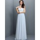 V-Neck Elegant Lace Sleeveless Long Chiffon Bridesmaid Dresses
