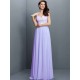 V-Neck Elegant Lace Sleeveless Long Chiffon Bridesmaid Dresses