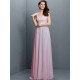 V-Neck Elegant Lace Sleeveless Long Chiffon Bridesmaid Dresses