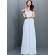 V-Neck Elegant Lace Sleeveless Long Chiffon Bridesmaid Dresses
