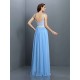 V-Neck Elegant Lace Sleeveless Long Chiffon Bridesmaid Dresses
