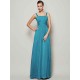 Charming Straps Sleeveless Pleats Long Chiffon Bridesmaid Dresses