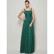 Charming Straps Sleeveless Pleats Long Chiffon Bridesmaid Dresses
