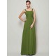 Charming Straps Sleeveless Pleats Long Chiffon Bridesmaid Dresses