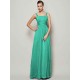 Charming Straps Sleeveless Pleats Long Chiffon Bridesmaid Dresses