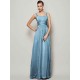 Charming Straps Sleeveless Pleats Long Chiffon Bridesmaid Dresses