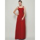 Charming Straps Sleeveless Pleats Long Chiffon Bridesmaid Dresses