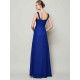 Charming Straps Sleeveless Pleats Long Chiffon Bridesmaid Dresses