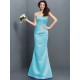 Mermaid Gorgeous Strapless Pleats Sleeveless Long Satin Bridesmaid Dresses