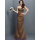 Mermaid Gorgeous Strapless Pleats Sleeveless Long Satin Bridesmaid Dresses