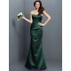 Mermaid Gorgeous Strapless Pleats Sleeveless Long Satin Bridesmaid Dresses