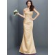 Mermaid Gorgeous Strapless Pleats Sleeveless Long Satin Bridesmaid Dresses