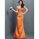 Mermaid Gorgeous Strapless Pleats Sleeveless Long Satin Bridesmaid Dresses