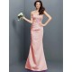 Mermaid Gorgeous Strapless Pleats Sleeveless Long Satin Bridesmaid Dresses