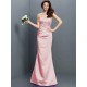 Mermaid Gorgeous Strapless Pleats Sleeveless Long Satin Bridesmaid Dresses