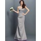 Mermaid Gorgeous Strapless Pleats Sleeveless Long Satin Bridesmaid Dresses