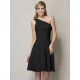 Classy Sleeveless One Shoulders Ruched Short Chiffon Bridesmaid Dresses