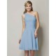 Classy Sleeveless One Shoulders Ruched Short Chiffon Bridesmaid Dresses