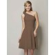 Classy Sleeveless One Shoulders Ruched Short Chiffon Bridesmaid Dresses