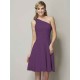 Classy Sleeveless One Shoulders Ruched Short Chiffon Bridesmaid Dresses