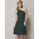 Classy Sleeveless One Shoulders Ruched Short Chiffon Bridesmaid Dresses